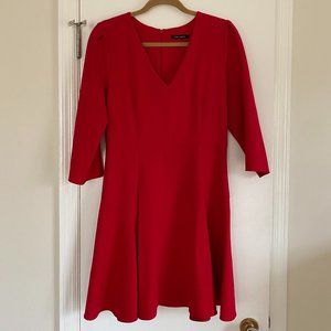Tara Jarmon Red 3/4 Sleeve Dress, Size 6
